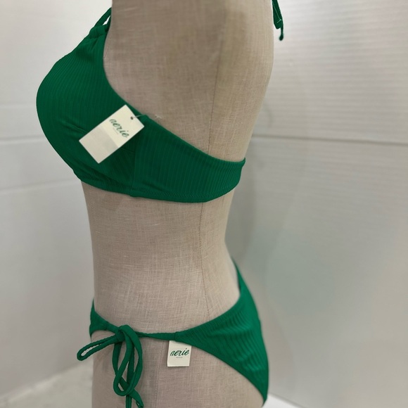 Aerie Emerald Bikini Set. size L bathing suit underwear and size M top - Picture 3 of 14